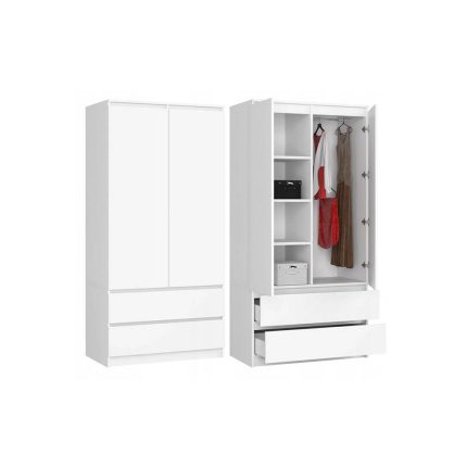 With its contemporary design, this wardrobe set is perfect for adding a splash of color to any bedroom. This fun and practical set features a clean finish with stunning design and comes with a spacious two doors and extra 2 drawers. Give your bedroom a serious upgrade with this wardrobe.