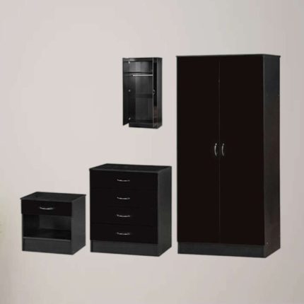 With its contemporary design, this wardrobe set is perfect for adding a splash of color to any bedroom. This fun and practical set features a clean finish with stunning handles and comes with a spacious two doors. Give your bedroom a serious upgrade with this attractive 3-piece set.