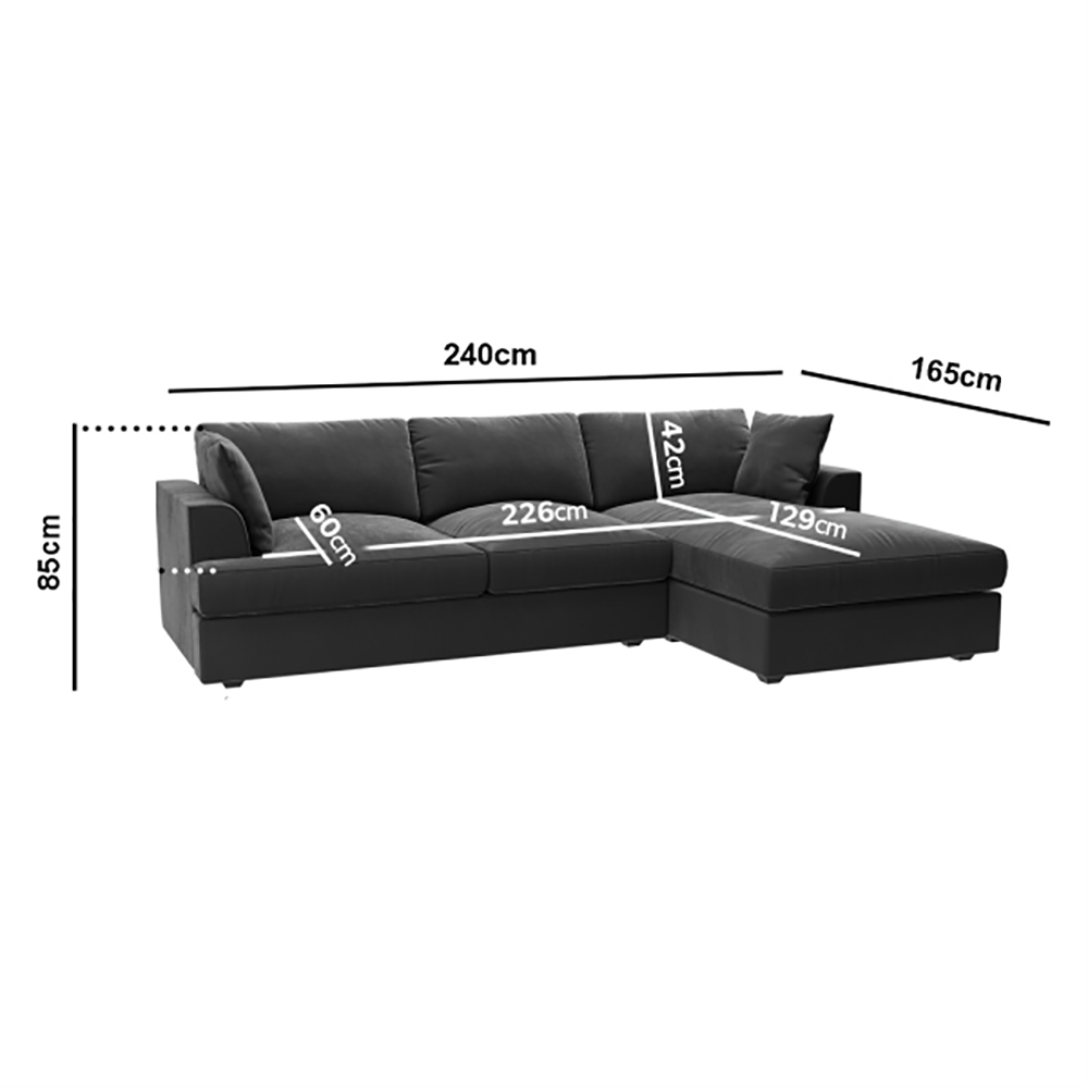 3 Seater L Shaped Sofa Right Hand