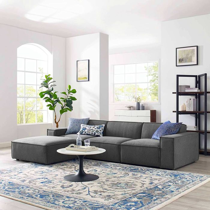 4 Piece Fabric Sectional Sofa