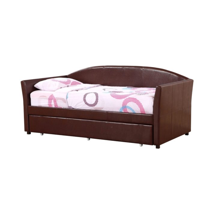 Adriana Faux Leather Daybed with Trundle