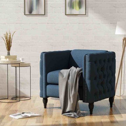 Alira Modern Tufted Fabric Arm Chair