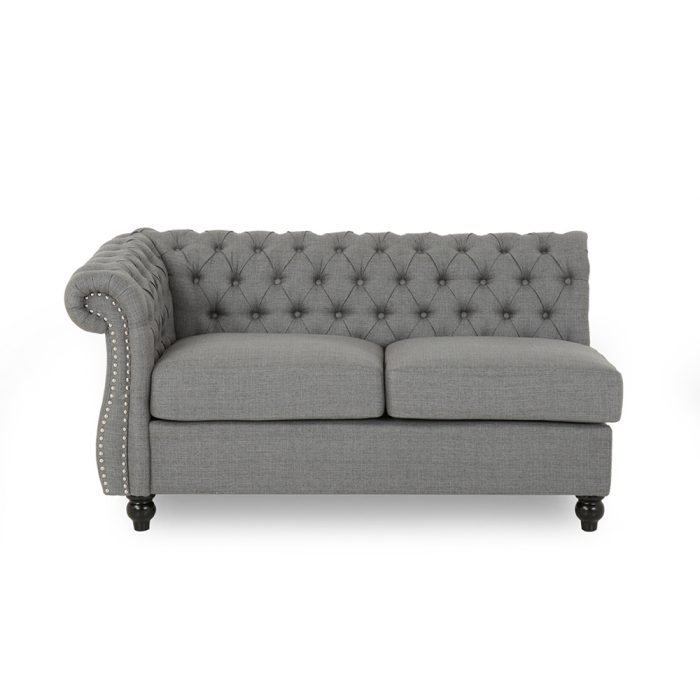 Amberside 6 Seater Fabric Tufted Sectional Sofa