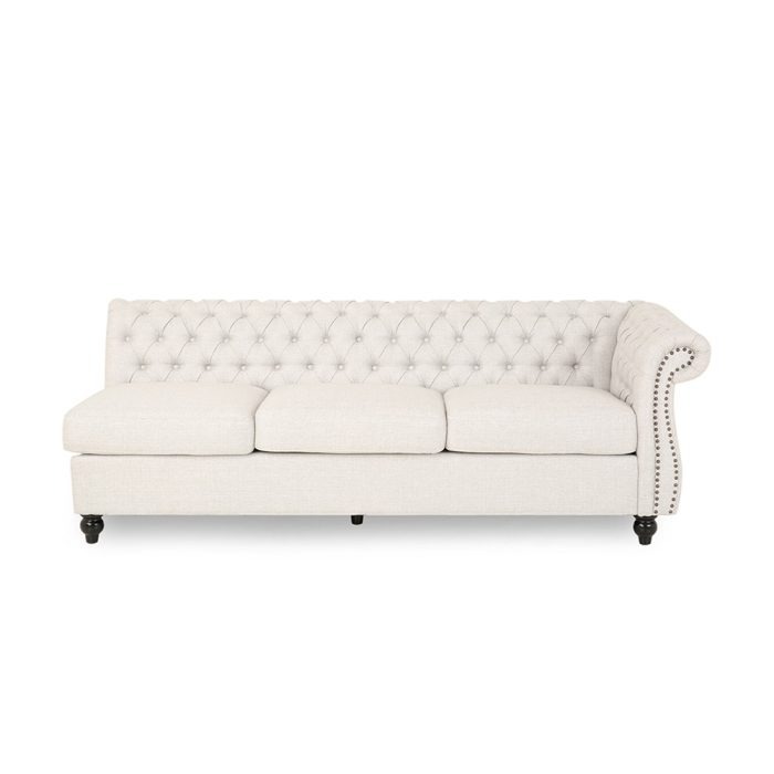 Amberside 6 Seater Fabric Tufted Sectional Sofa