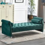 Arm Velvet Tufted Upholstered Bench