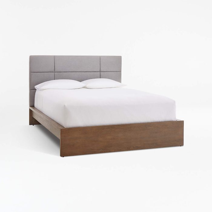 Atlas Square Tufted Bed finds the perfect balance of clean lines and soft simplicity for the modern bedroom. With upholstered headboard. The bed has a casual look that invites reading, reclining and, of course, sleeping.