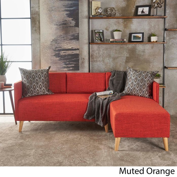 Augustus Mid-century Modern Fabric Chaise Sectional