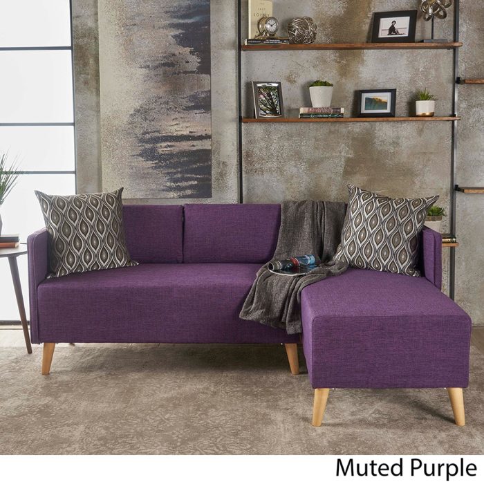 Augustus Mid-century Modern Fabric Chaise Sectional