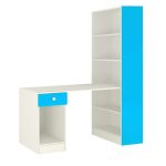 Austin Study Table with BookShelf in Azure Blue