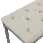 Beige Upholstered Tufted Bench