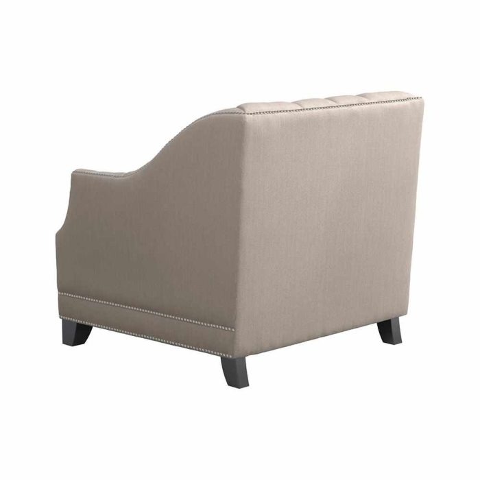 Beige polyester Button Tufted Arm Chair