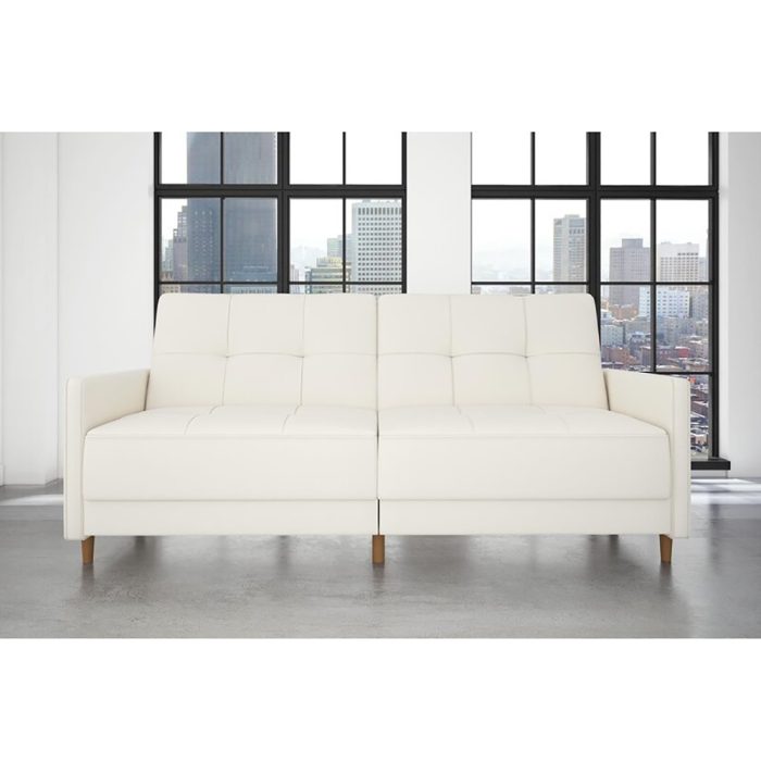 Benitez Twin Faux Leather Tufted Back Sofa