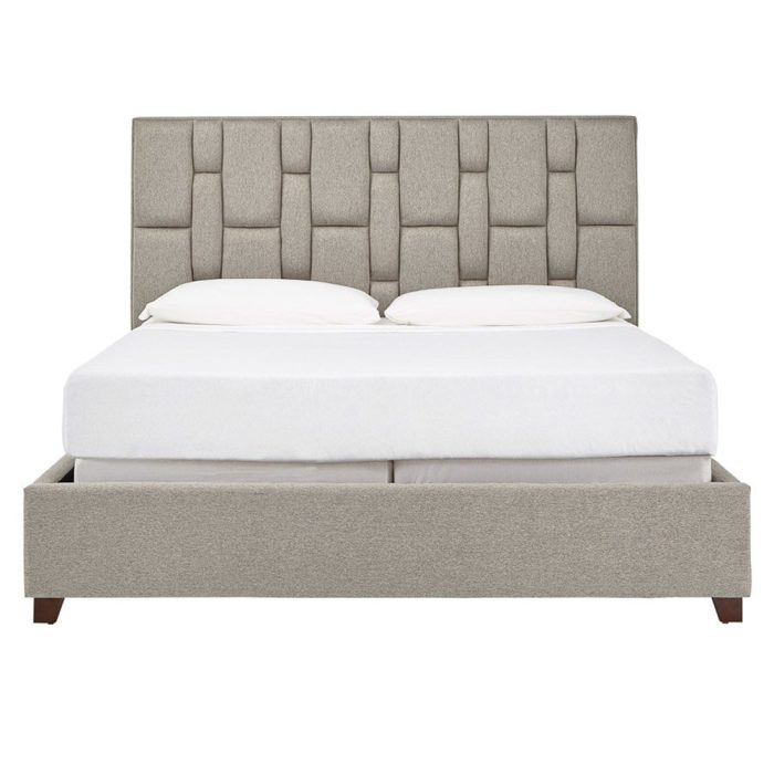 Briston Pattern Tufted Bed in Gray
