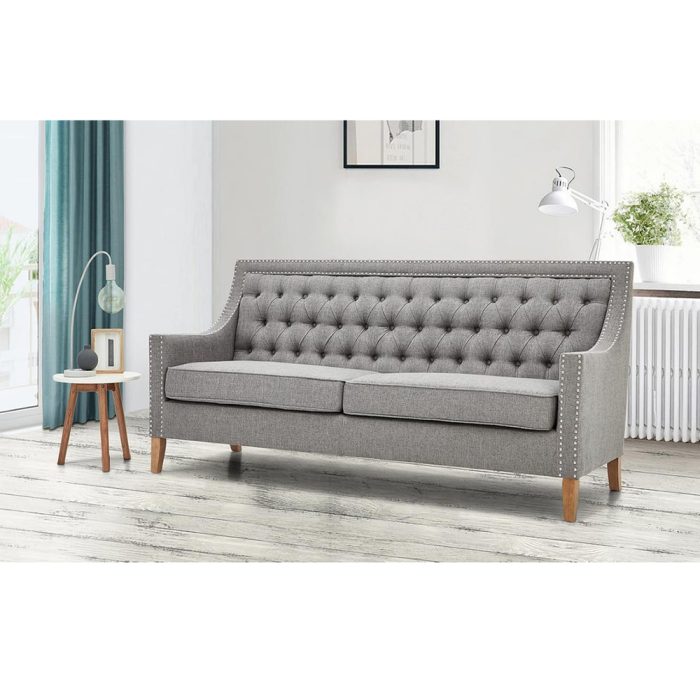 Button Tufted Traditional Sofa Set