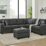 Casanova 7-piece Dark Gray Linen Modular Sectional Sofa