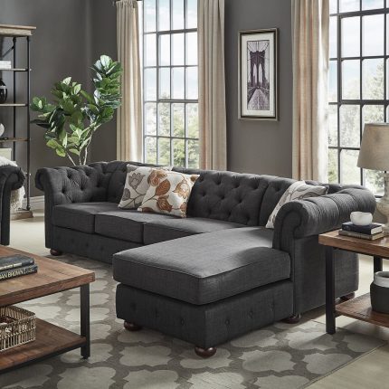 Chesterfield 4-Seat Sofa and Chaise