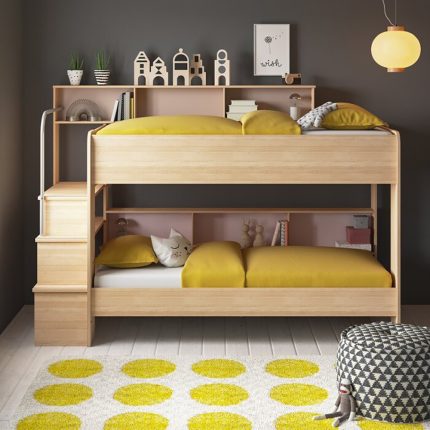Ciara European Bunk Bed with Shelves