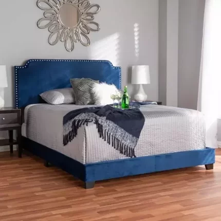 Contemporary Bed with Nail Head Design