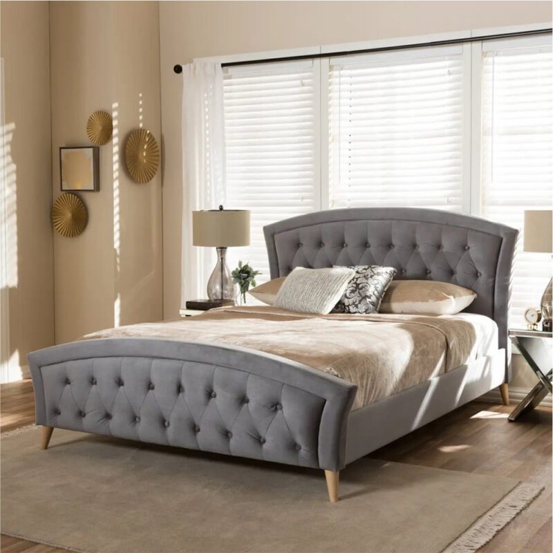 Fabric Upholstered Tufted Bed - Fatima Furniture