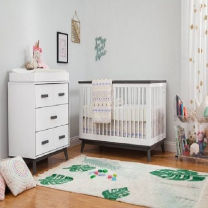 Convertible Standard 2-Piece Nursery Crib in living room