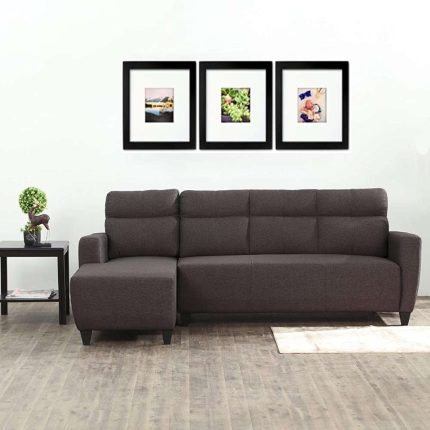 Elbon Sectional Sofa in Dark Brown Color