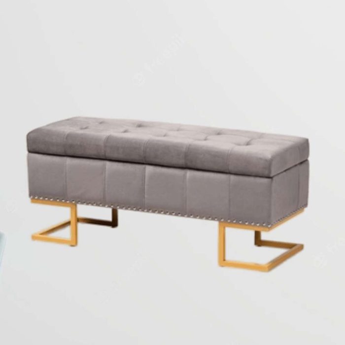 Ellry Luxe Fabric Storage Ottoman Bench