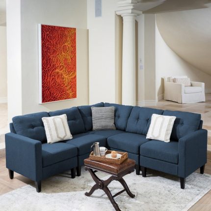 Emmie Mid-century Modern 5-piece Sectional Sofa Set