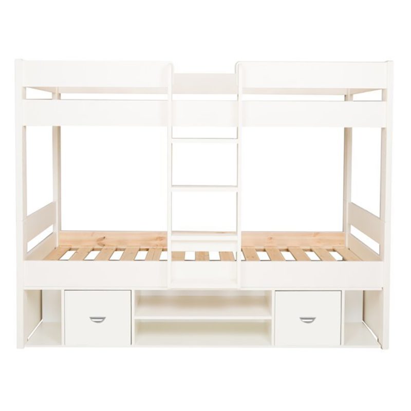 European Single Bunk Bed with Drawers and Shelves