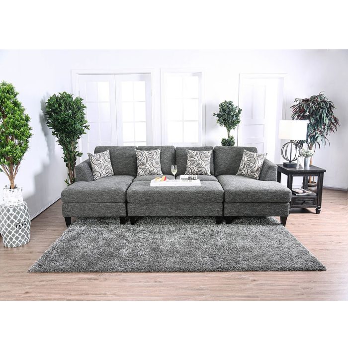 Fabric Modular 5pcs Sectional Sofa Bed