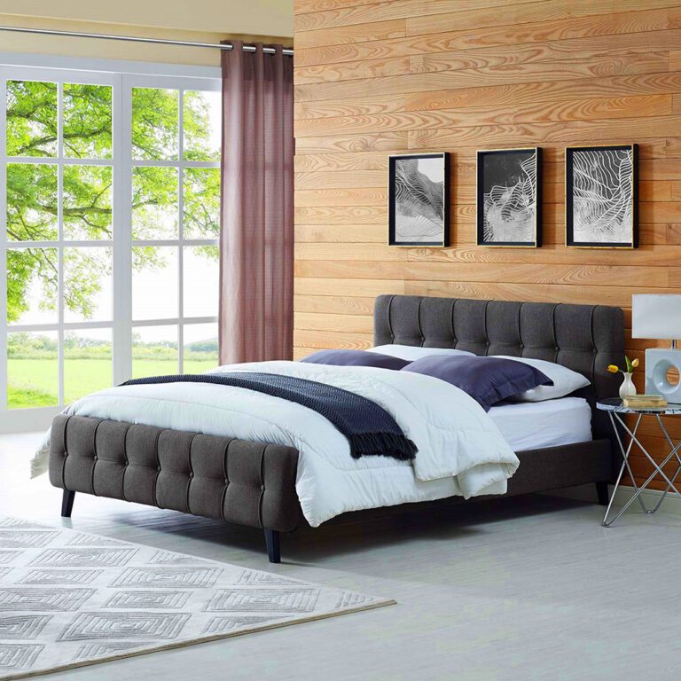 Fabric Upholstered Tufted Bed - Fatima Furniture