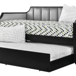 Fabric Upholstered Wooden Daybed with Vertical Tufting, Gray and Black