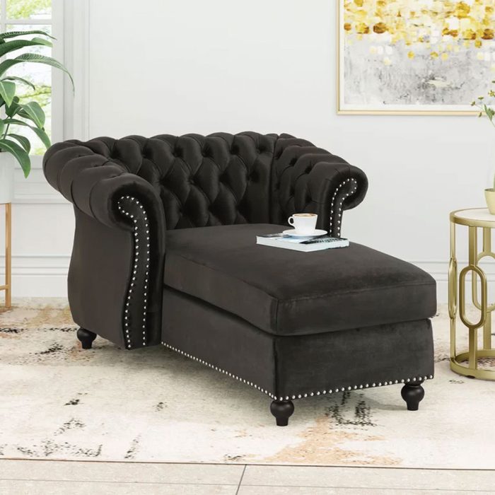 Fatima Tufted Rolled Arms Chaise Lounge