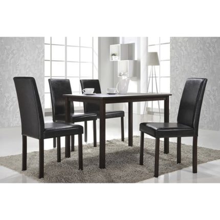 Faux Leather 5-Piece Dining Set