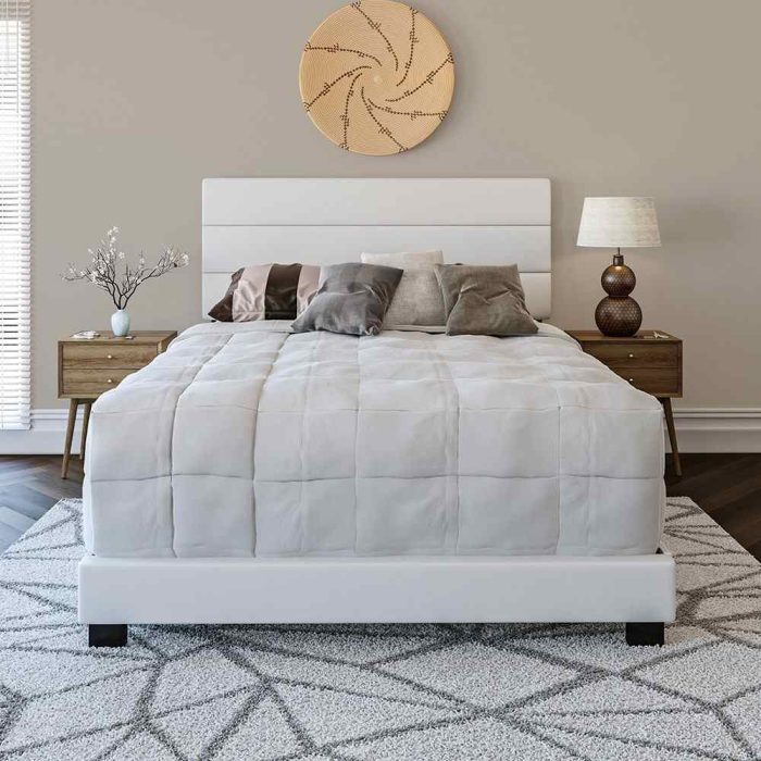 Ferrara Padded Upholstered Faux Leather Bed