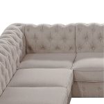 Garcia Tufted Linen U-shaped Sectional Sofa