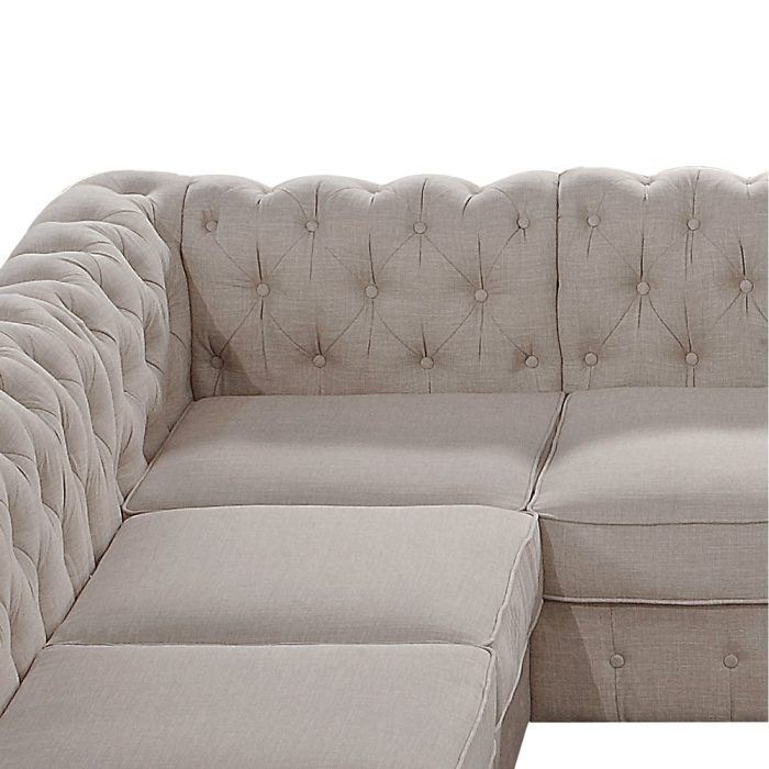 Garcia Tufted Linen U-shaped Sectional Sofa