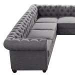 Garcia Tufted Linen U-shaped Sectional Sofa