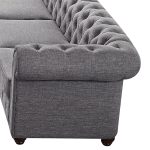 Garcia Tufted Linen U-shaped Sectional Sofa