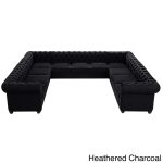 Garcia Tufted Linen U-shaped Sectional Sofa