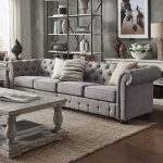 Grey Extra Long Tufted Modular Sofa