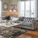 Grey Extra Long Tufted Modular Sofa