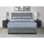 Grey Upholstered Storage Bed