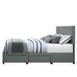 Grey Upholstered Storage Bed