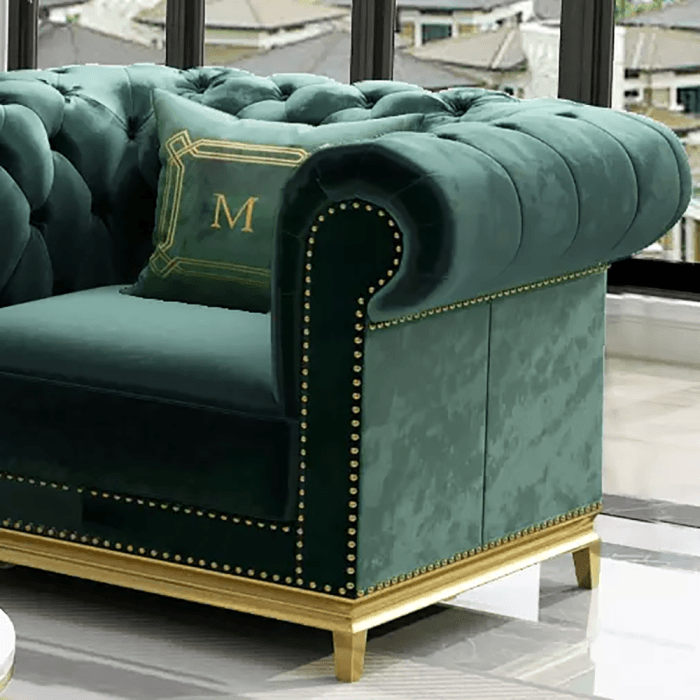 High Profile Sofa with Ottoman