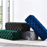 Jumbo Velvet Deep-tufted Ottoman