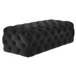 Jumbo Velvet Deep-tufted Ottoman