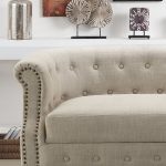 Khalifa Linen Rolled Arm Loveseat