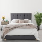 King Size Ottoman Bed in Grey Velvet