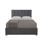 King Size Ottoman Bed in Grey Velvet