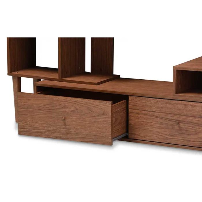 L-Shape TV Cabinet with Open Shelves